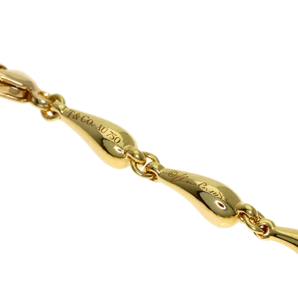 TIFFANY&Co. teardrop Necklace K18 Yellow Gold Ladies [Used]