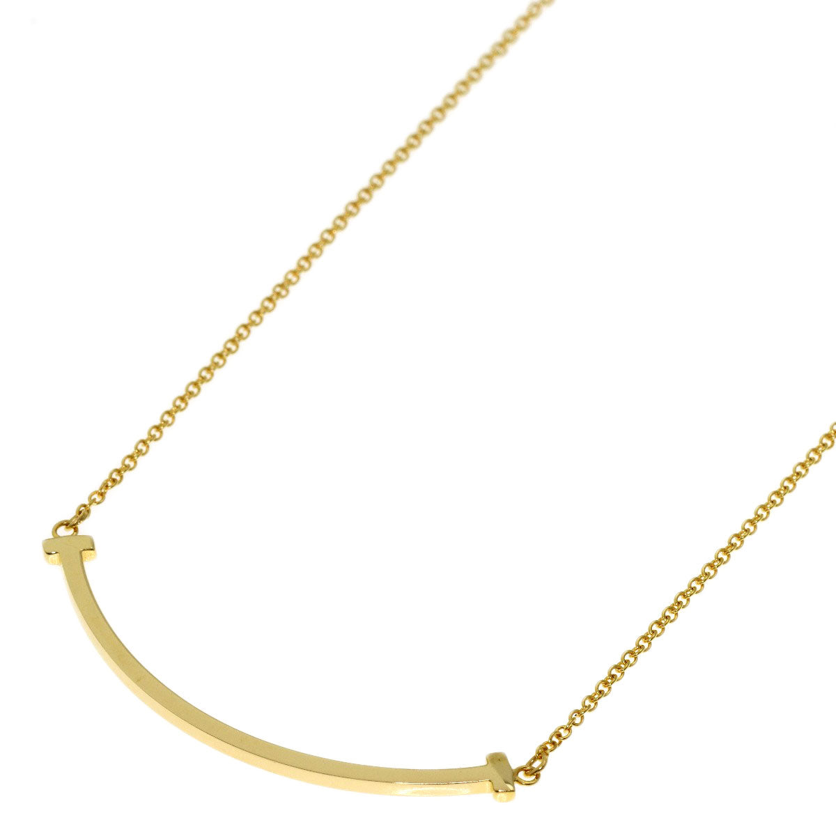 TIFFANY&Co. T smile small Necklace K18 Yellow Gold Ladies [Used]