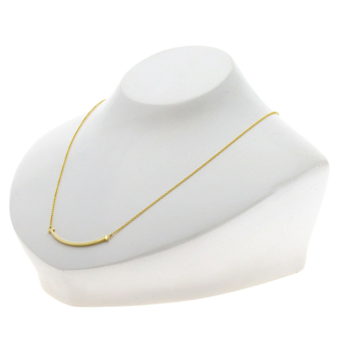 TIFFANY&Co. T smile small Necklace K18 Yellow Gold Ladies [Used]