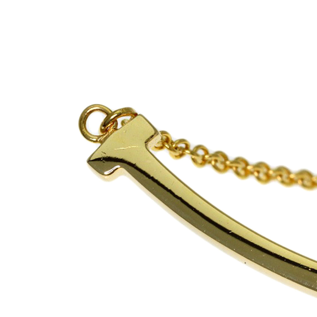 TIFFANY&Co. T smile small Necklace K18 Yellow Gold Ladies [Used]