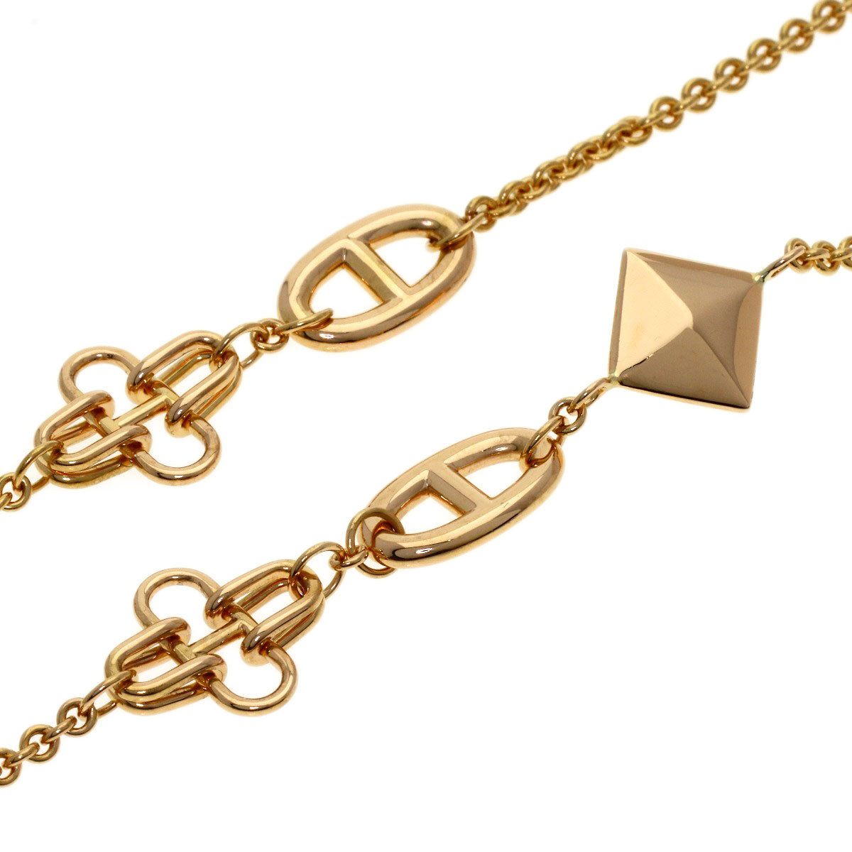 HERMES Rondo Multi Long Necklace K18 Pink Gold Ladies [Used]