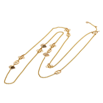 HERMES Rondo Multi Long Necklace K18 Pink Gold Ladies [Used]