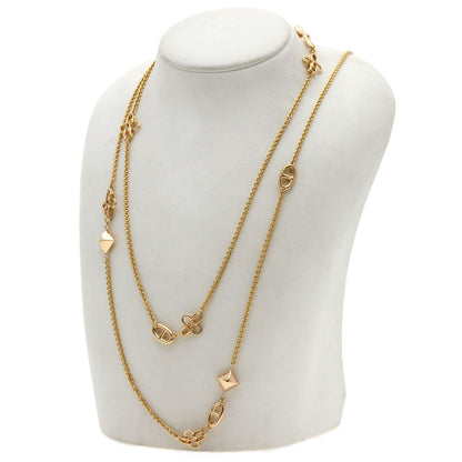 HERMES Rondo Multi Long Necklace K18 Pink Gold Ladies [Used]