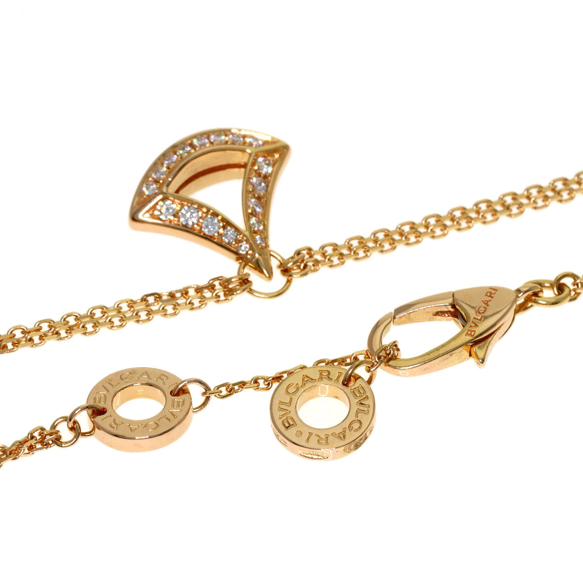 BVLGARI Diva Dream SM Diamond 2-strand Bracelet K18 Pink Gold Ladies [Used]