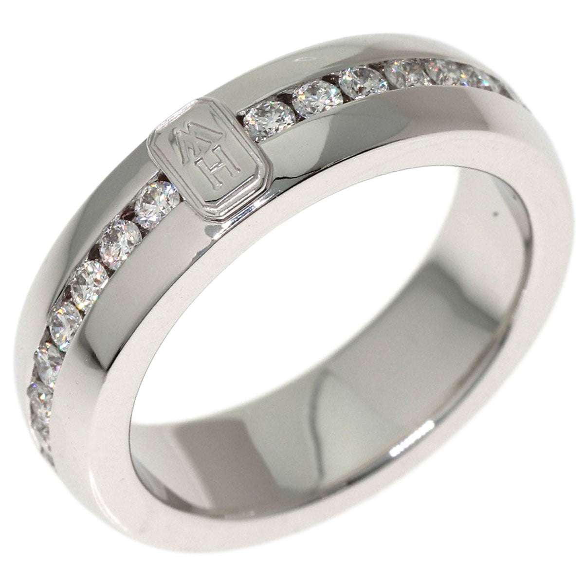 HARRY WINSTON HW Logo Diamond Ring K18 White Gold Ladies [Used]