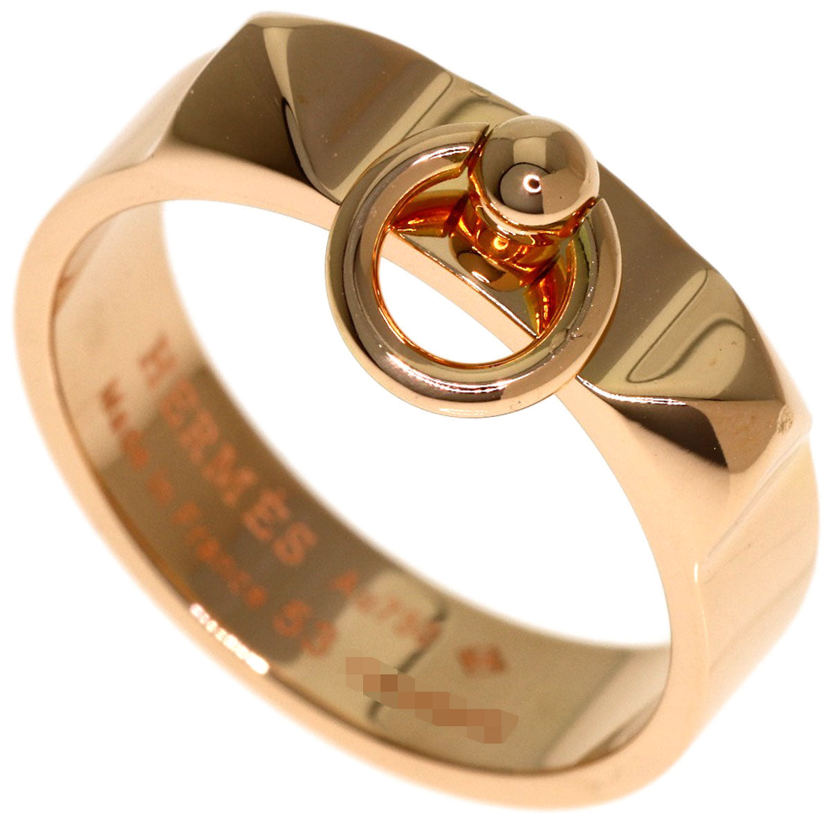 HERMES Collier de Chien PM #53 Ring K18 Pink Gold Ladies [Used]