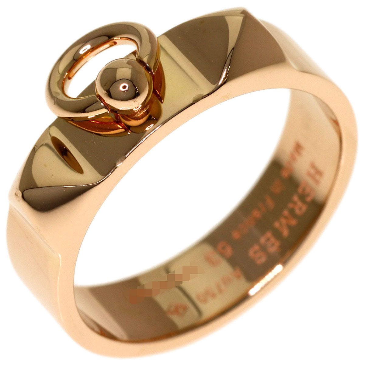HERMES Collier de Chien PM #53 Ring K18 Pink Gold Ladies [Used]
