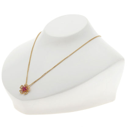 VENDOME Flower motif pink sapphire Necklace K18 Pink Gold Ladies [Used]