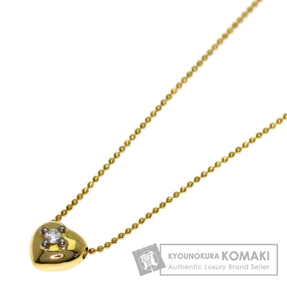 AHKAH Heart Diamond Necklace K18 Yellow Gold Ladies [Used]