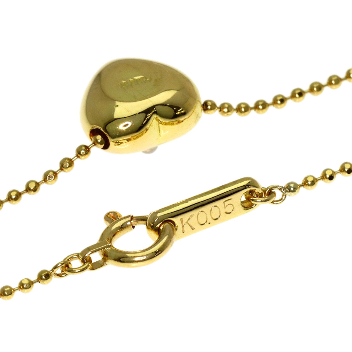 AHKAH Heart Diamond Necklace K18 Yellow Gold Ladies [Used]