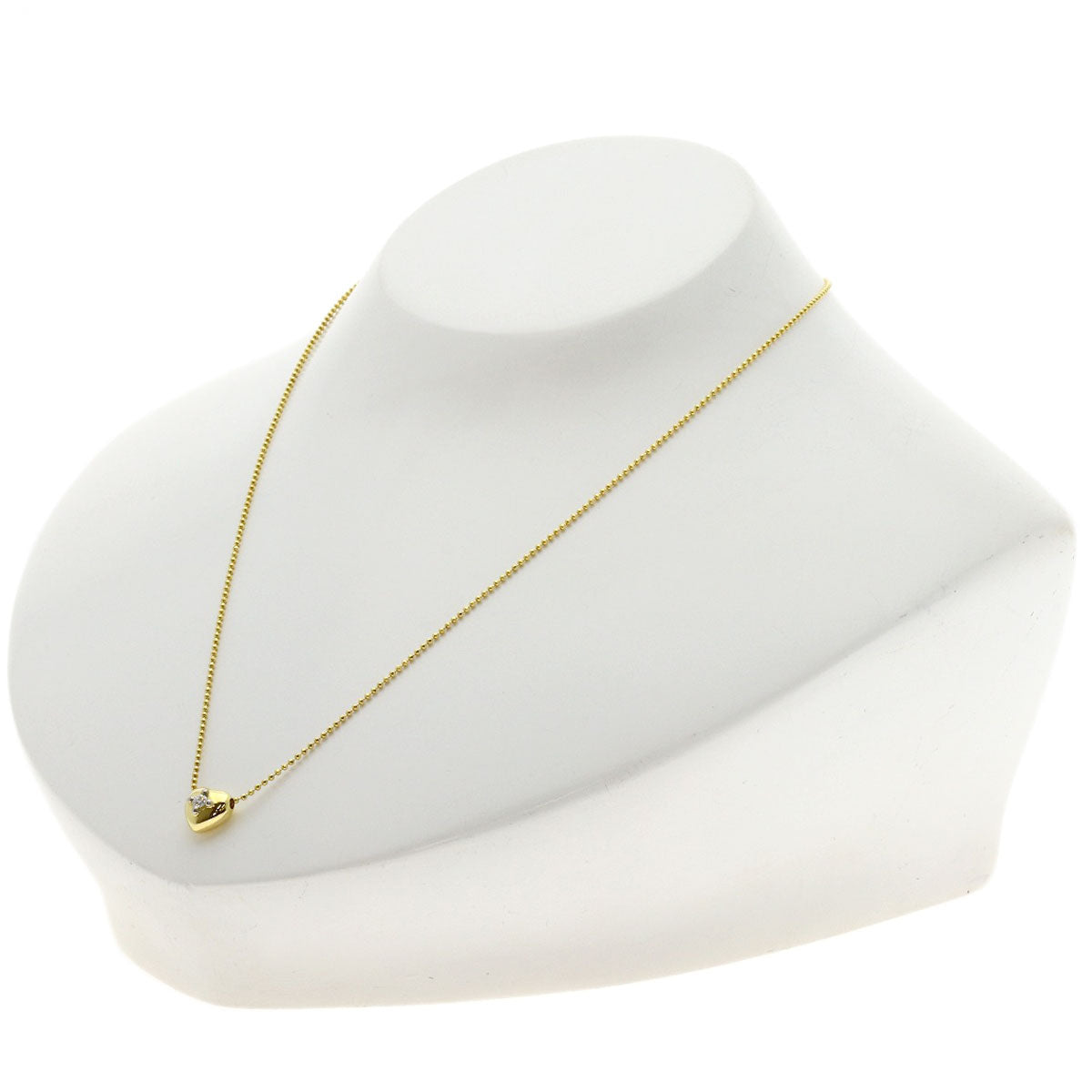 AHKAH Heart Diamond Necklace K18 Yellow Gold Ladies [Used]