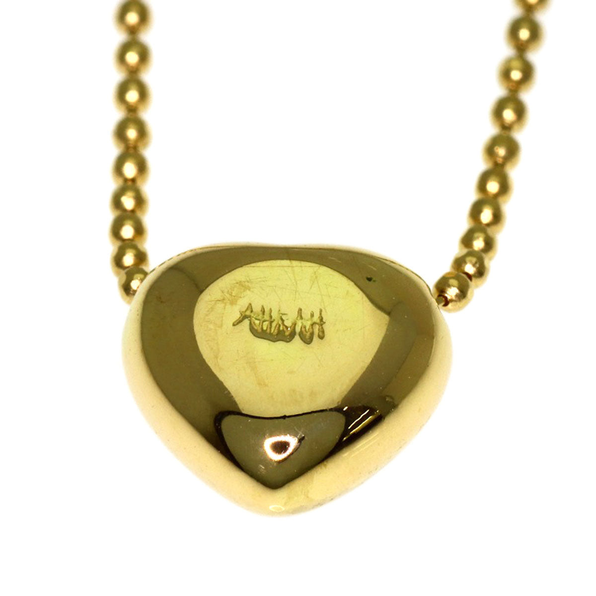 AHKAH Heart Diamond Necklace K18 Yellow Gold Ladies [Used]