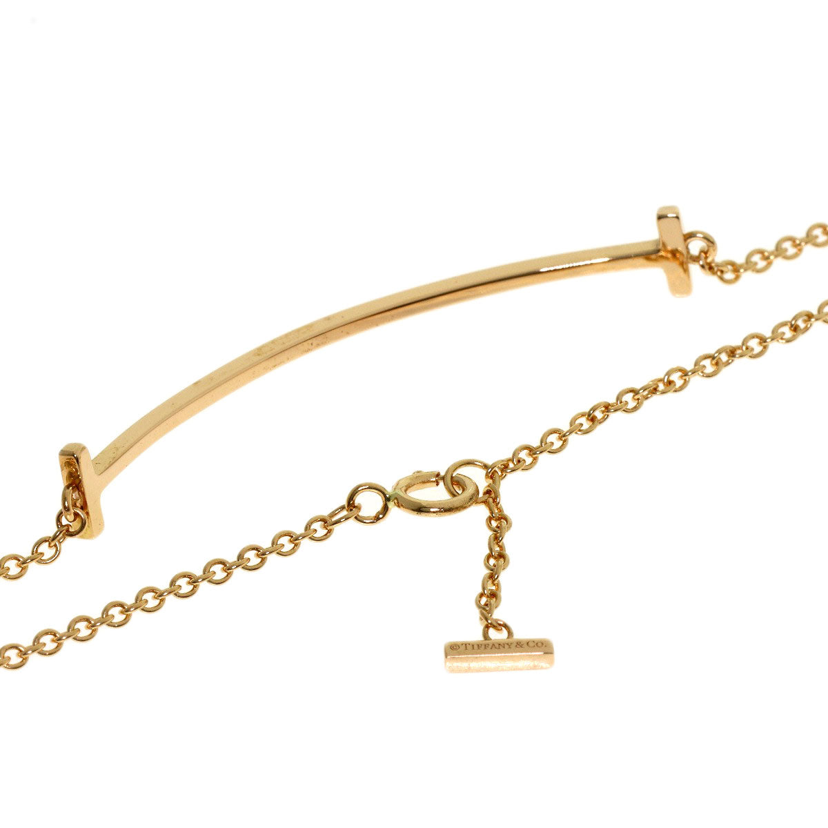 TIFFANY&Co. T smile small Bracelet K18 Pink Gold Ladies [Used]