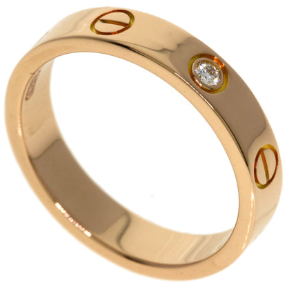 CARTIER Mini Love Ring with 1 Diamond #51 Ring K18 Pink Gold Ladies [Used]