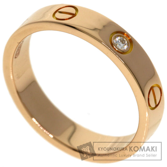 CARTIER Mini Love Ring with 1 Diamond #51 Ring K18 Pink Gold Ladies [Used]
