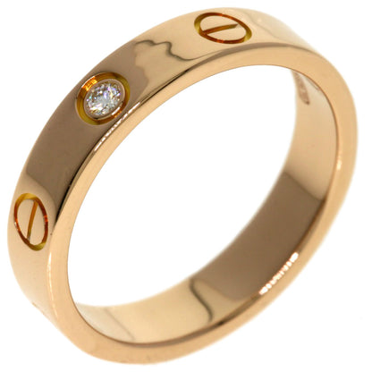 CARTIER Mini Love Ring with 1 Diamond #51 Ring K18 Pink Gold Ladies [Used]