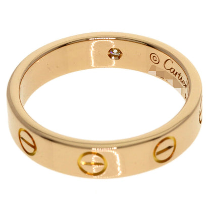 CARTIER Mini Love Ring with 1 Diamond #51 Ring K18 Pink Gold Ladies [Used]