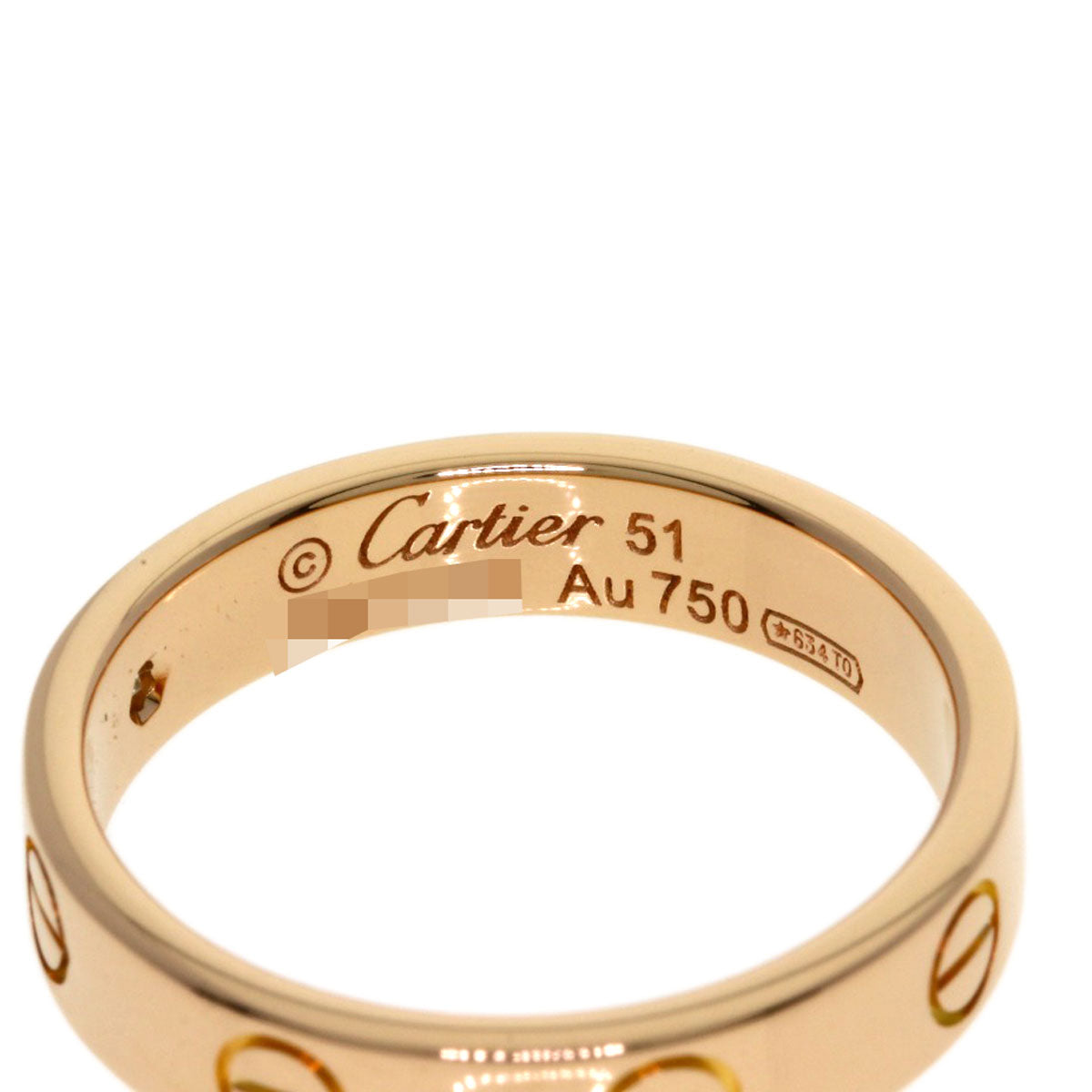 CARTIER Mini Love Ring with 1 Diamond #51 Ring K18 Pink Gold Ladies [Used]