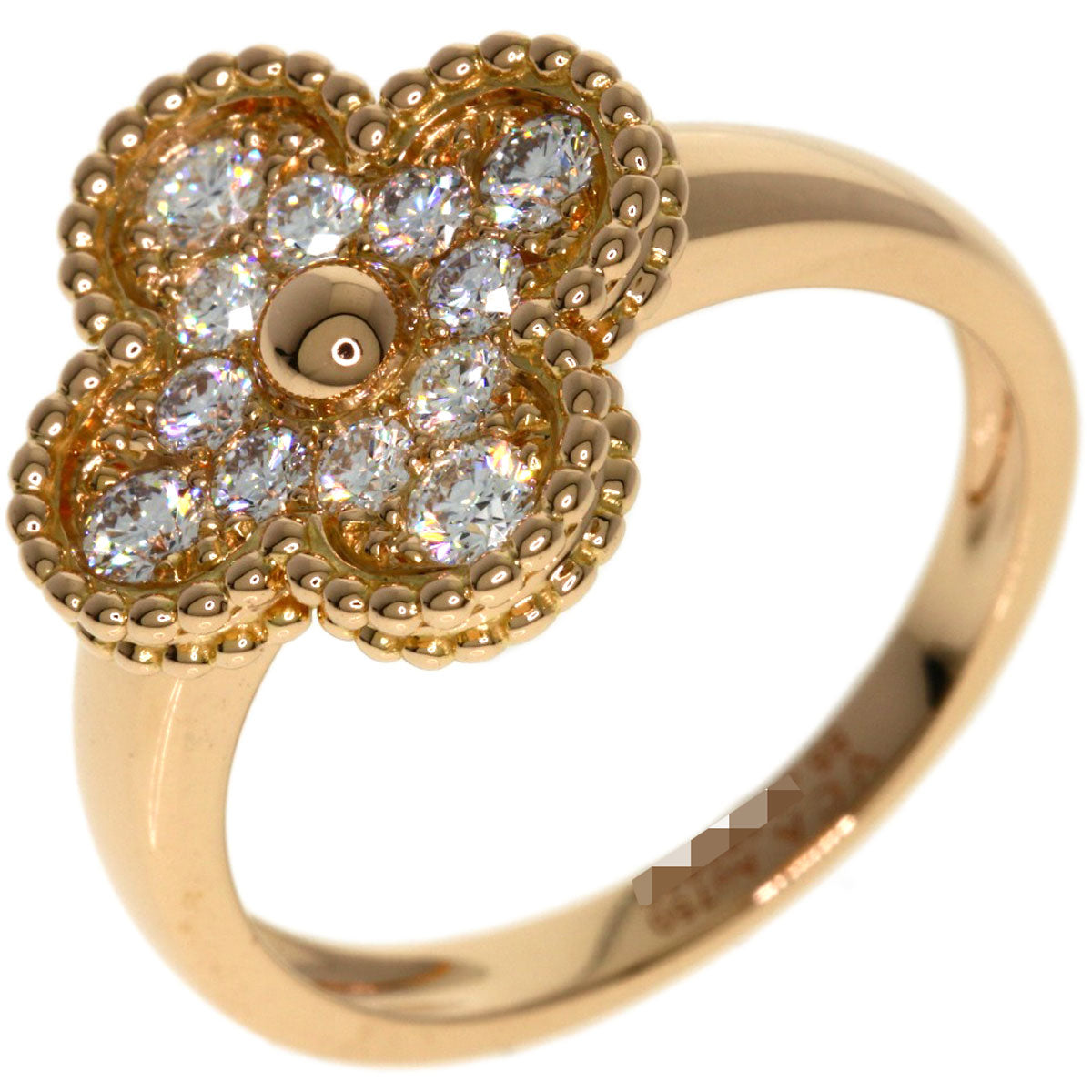 Van Cleef & Arpels Vintage Alhambra Diamond #55 Ring K18 Pink Gold Ladies [Used]