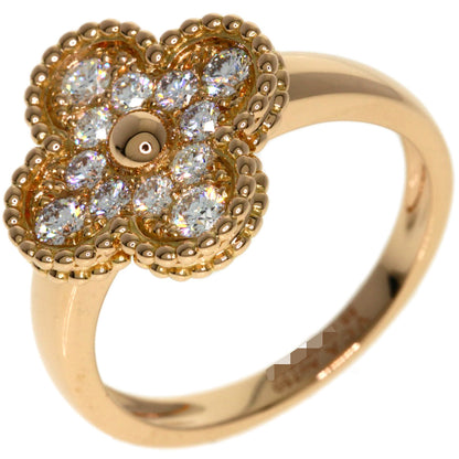 Van Cleef & Arpels Vintage Alhambra Diamond #55 Ring K18 Pink Gold Ladies [Used]