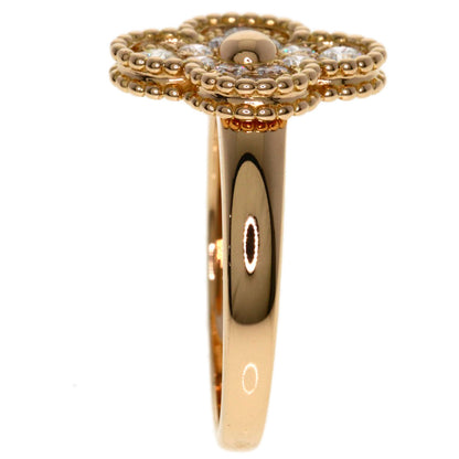 Van Cleef & Arpels Vintage Alhambra Diamond #55 Ring K18 Pink Gold Ladies [Used]