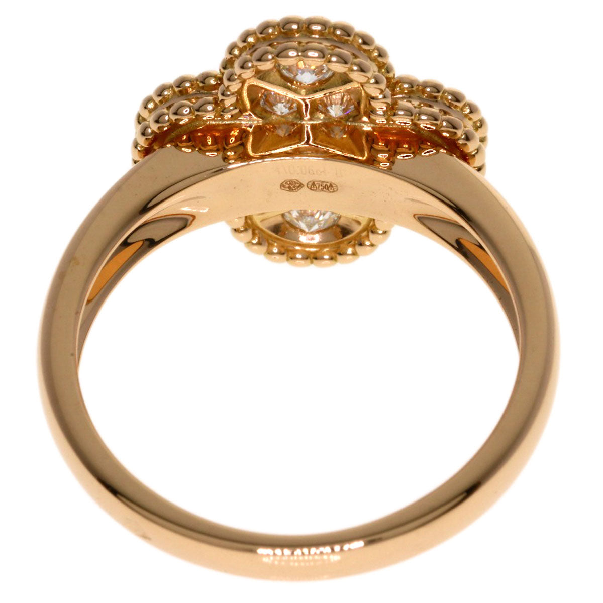 Van Cleef & Arpels Vintage Alhambra Diamond #55 Ring K18 Pink Gold Ladies [Used]