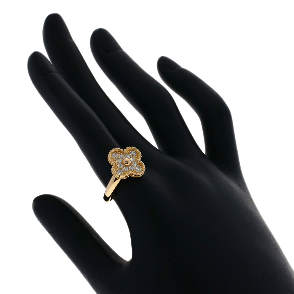 Van Cleef & Arpels Vintage Alhambra Diamond #55 Ring K18 Pink Gold Ladies [Used]
