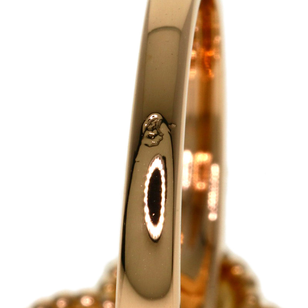 Van Cleef & Arpels Vintage Alhambra Diamond #55 Ring K18 Pink Gold Ladies [Used]