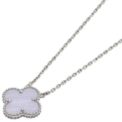 Van Cleef & Arpels Vintage Alhambra Chalcedony Necklace K18 White Gold Ladies [Used]