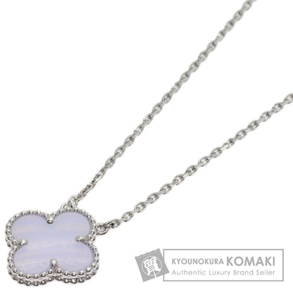 Van Cleef & Arpels Vintage Alhambra Chalcedony Necklace K18 White Gold Ladies [Used]