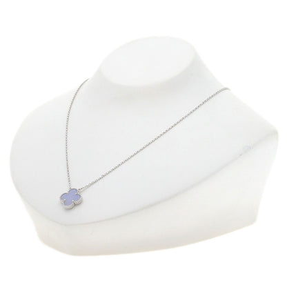 Van Cleef & Arpels Vintage Alhambra Chalcedony Necklace K18 White Gold Ladies [Used]