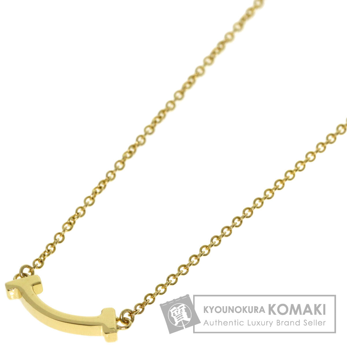 TIFFANY&Co. T Smile Mini Necklace K18 Yellow Gold Ladies [Used]
