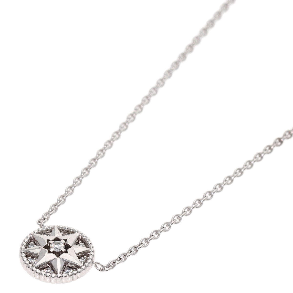 Dior Rose Devan Diamond Small Necklace K18 White Gold Ladies [Used]
