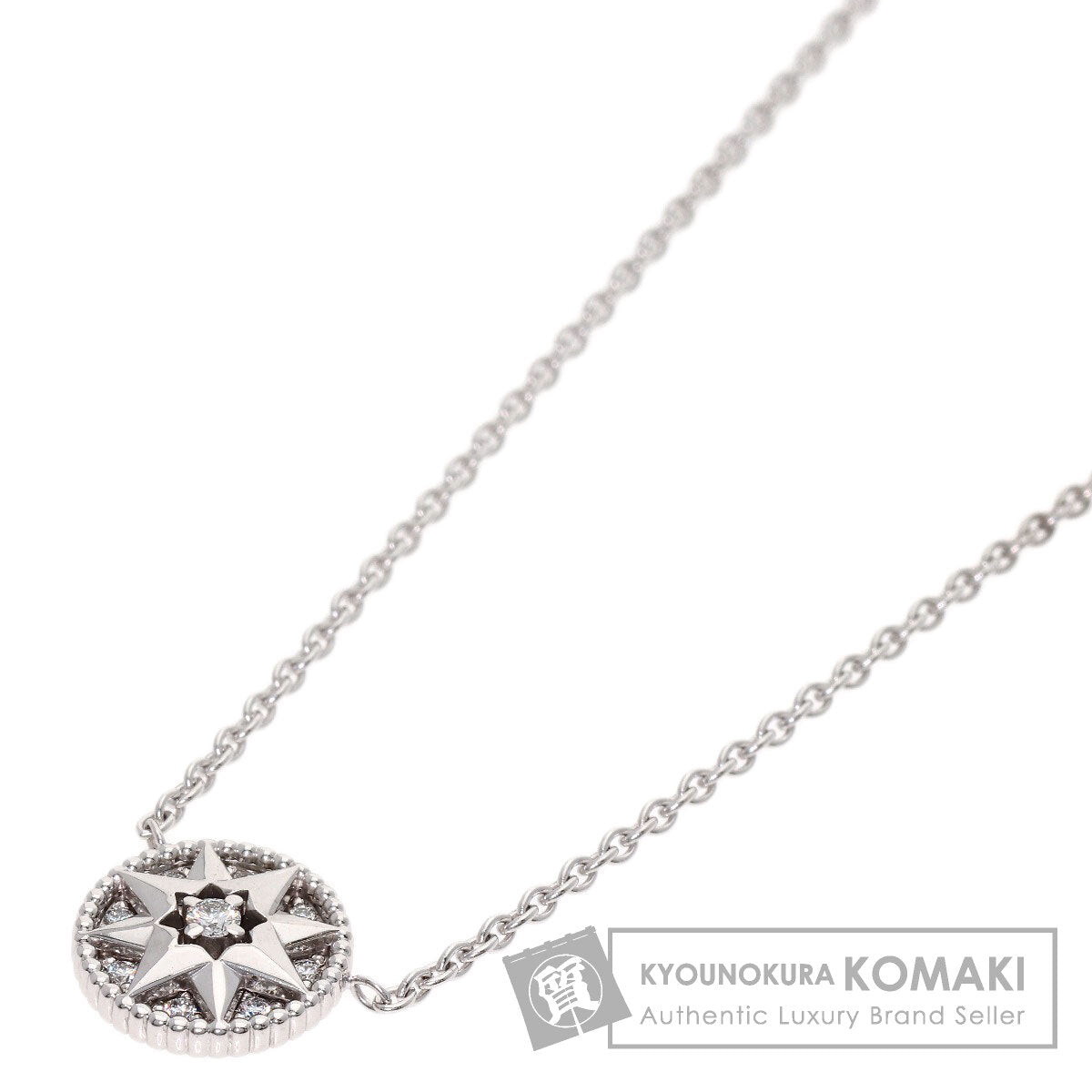 Dior Rose Devan Diamond Small Necklace K18 White Gold Ladies [Used]