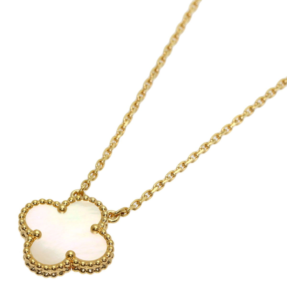 Van Cleef & Arpels Vintage Alhambra Shell Necklace K18 Yellow Gold Ladies [Used]