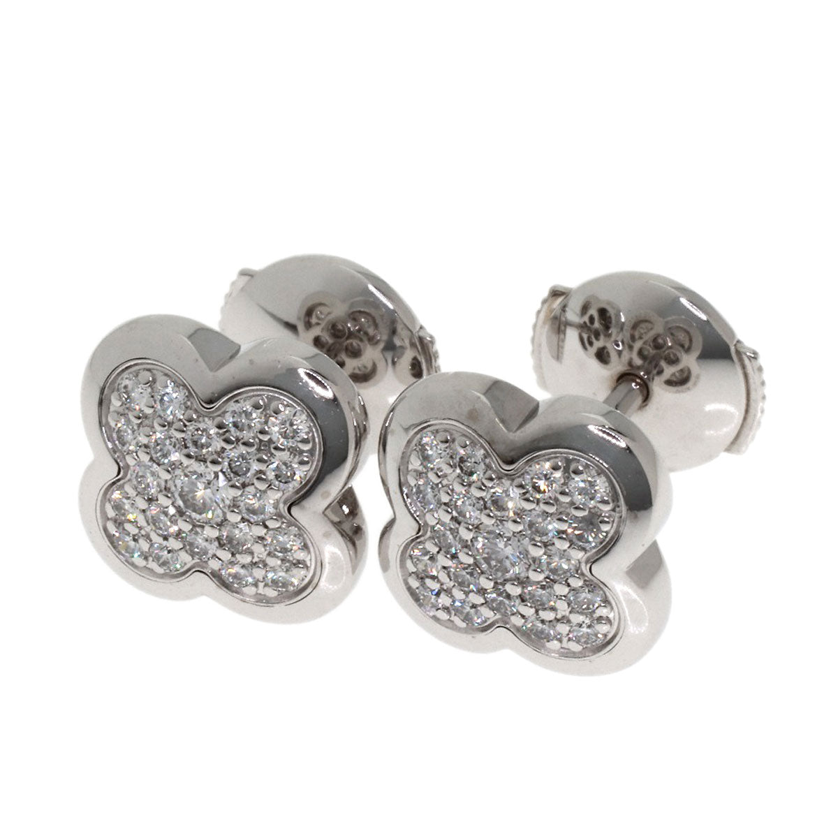Van Cleef & Arpels Pure Alhambra Diamond earring K18 White Gold Ladies [Used]
