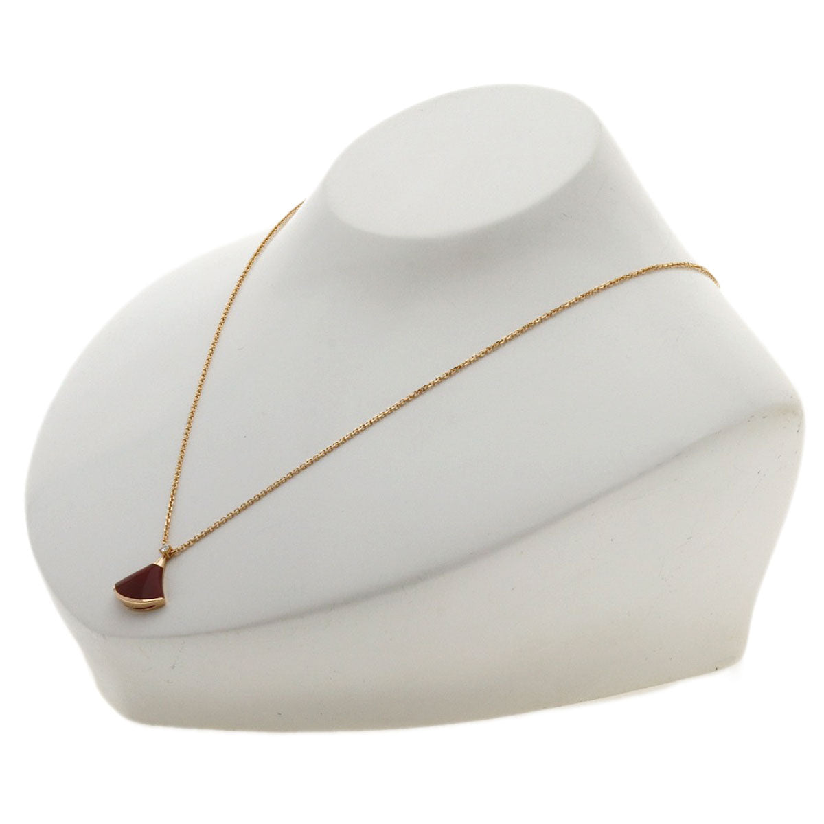 BVLGARI Diva Dream Diamond Carnelian Necklace K18 Pink Gold Ladies [Used]
