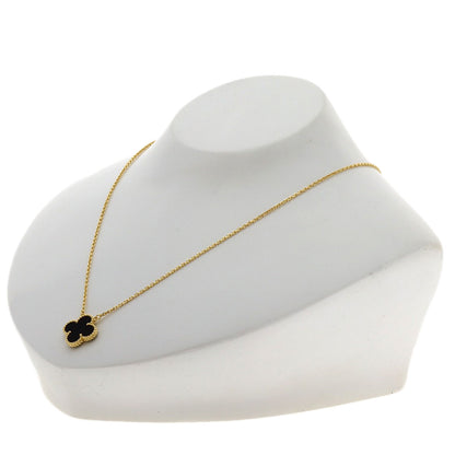 Van Cleef & Arpels Vintage Alhambra Onyx Necklace K18 Yellow Gold Ladies [Used]
