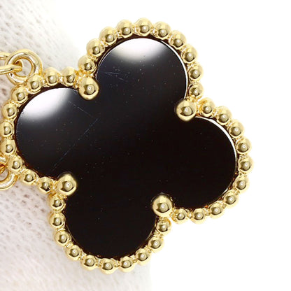 Van Cleef & Arpels Vintage Alhambra Onyx Necklace K18 Yellow Gold Ladies [Used]