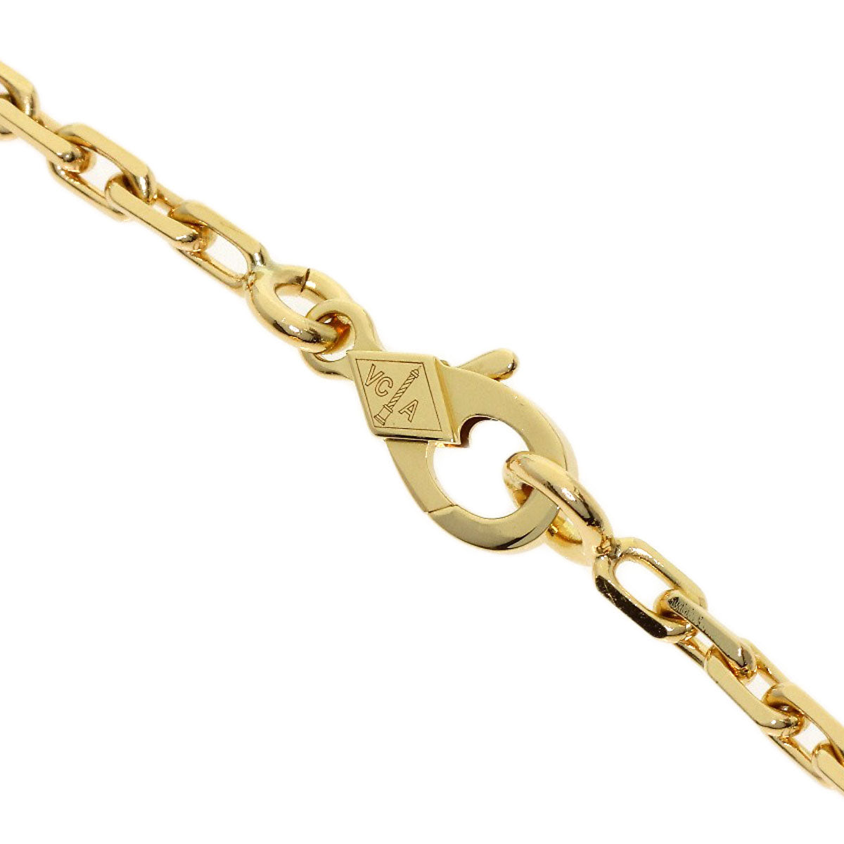 Van Cleef & Arpels Lucky Alhambra 4 Motif Shell Bracelet K18 Yellow Gold Ladies [Used]