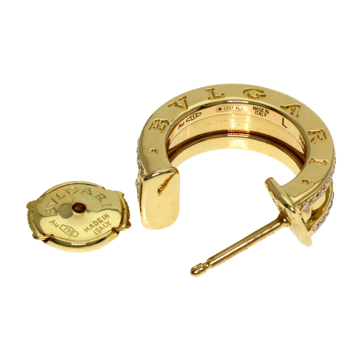 BVLGARI B.zero1 Rock Diamond Left (Single Earring Only) earring K18 Yellow Gold Ladies [Used]