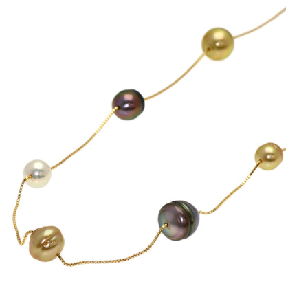TASAKI Baroque Pearl Station Necklace K18 Yellow Gold Ladies [Used]