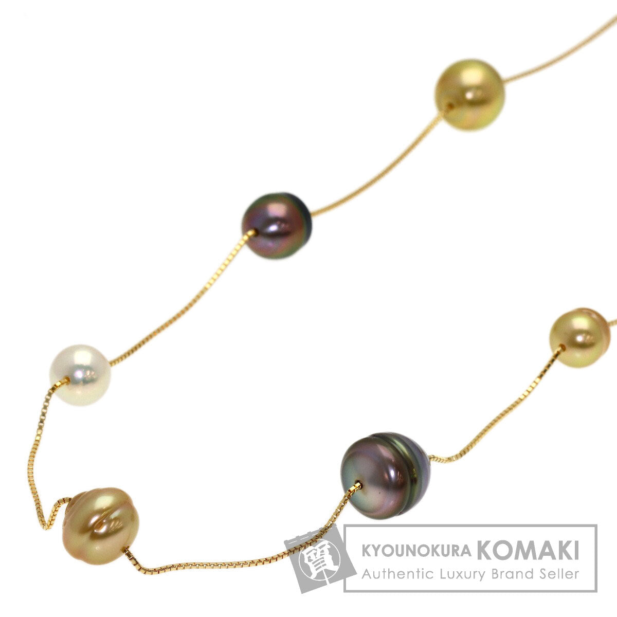 TASAKI Baroque Pearl Station Necklace K18 Yellow Gold Ladies [Used]