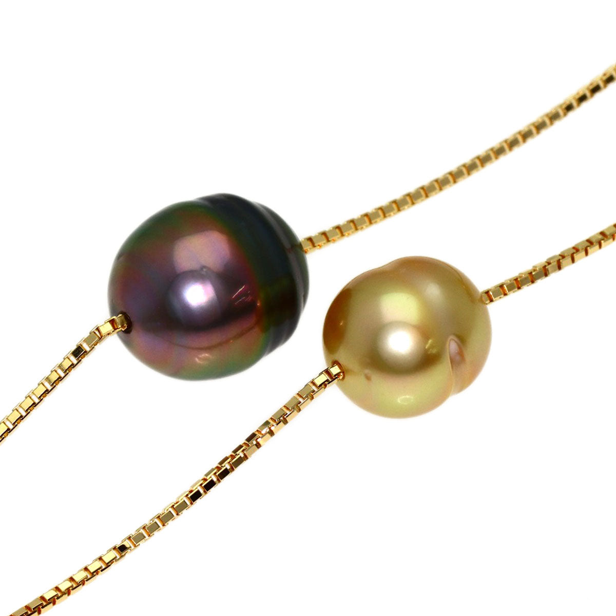 TASAKI Baroque Pearl Station Necklace K18 Yellow Gold Ladies [Used]