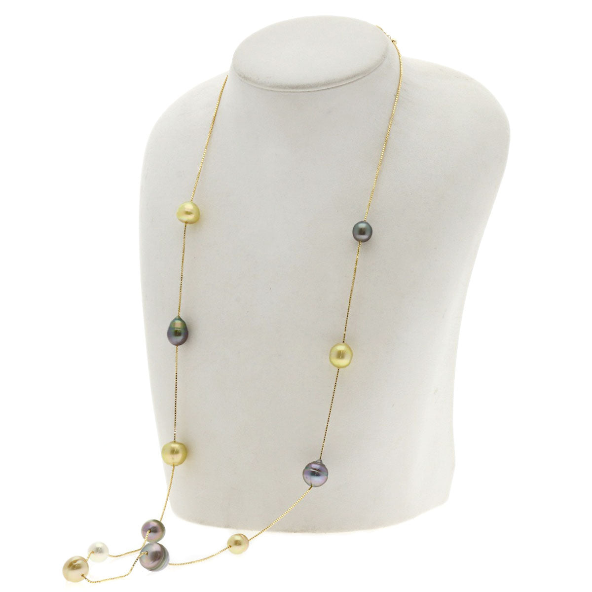 TASAKI Baroque Pearl Station Necklace K18 Yellow Gold Ladies [Used]