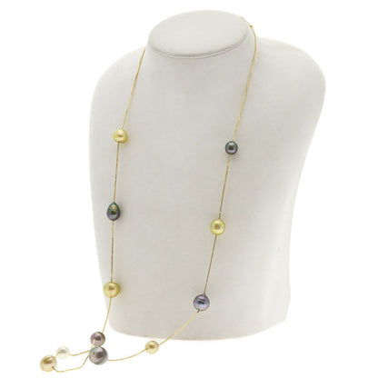 TASAKI Baroque Pearl Station Necklace K18 Yellow Gold Ladies [Used]