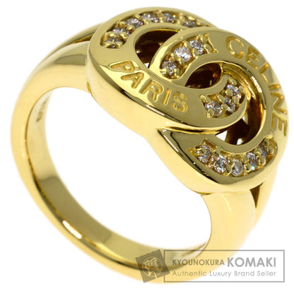 CELINE Double Circle Diamond Ring K18 Yellow Gold Ladies [Used]