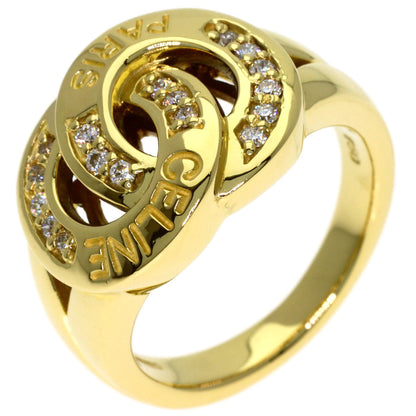 CELINE Double Circle Diamond Ring K18 Yellow Gold Ladies [Used]