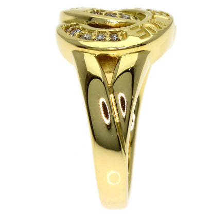 CELINE Double Circle Diamond Ring K18 Yellow Gold Ladies [Used]