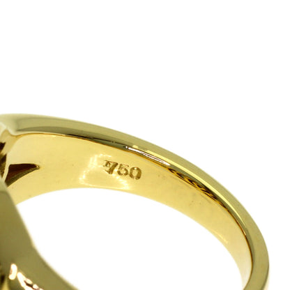 CELINE Double Circle Diamond Ring K18 Yellow Gold Ladies [Used]